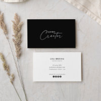 Gray White Classic Content Creator Business Card