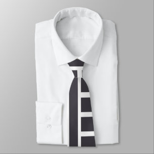 Gray White Horizontal Vertical Stripes Tie