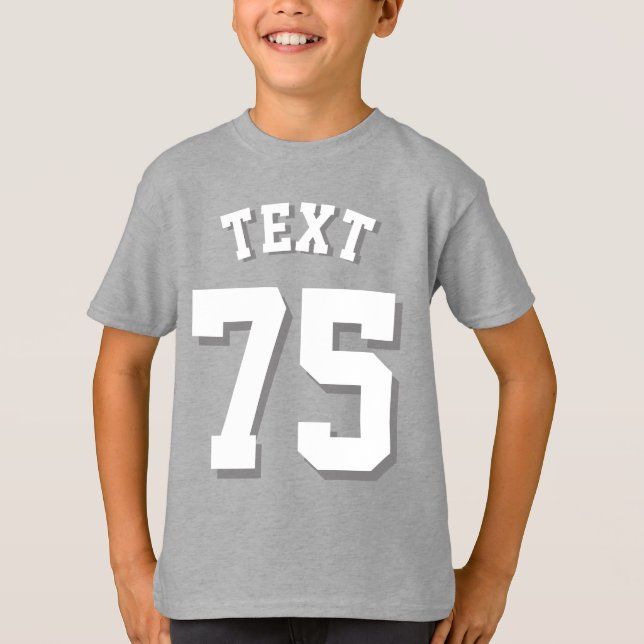 Gray & White Kids | Sports Jersey Design T-Shirt (Front)