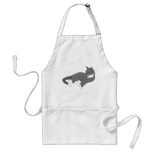 Gray & White Tuxedo Cat Standard Apron