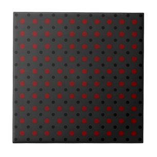Gray with black and red dots tile