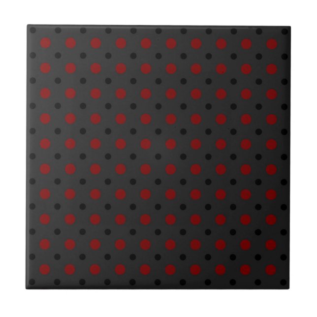 Gray with black and red dots tile (Front)