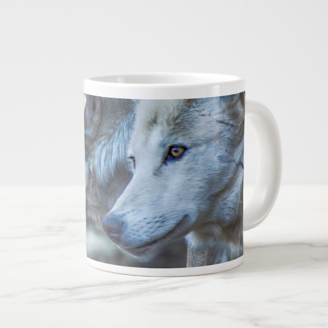 Gray Wolf SENTINEL WOLVES Large Coffee Mug (Front Right)