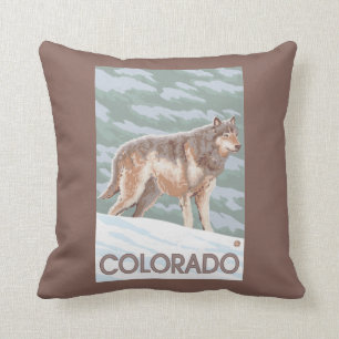 Gray Wolf StandingColorado Cushion