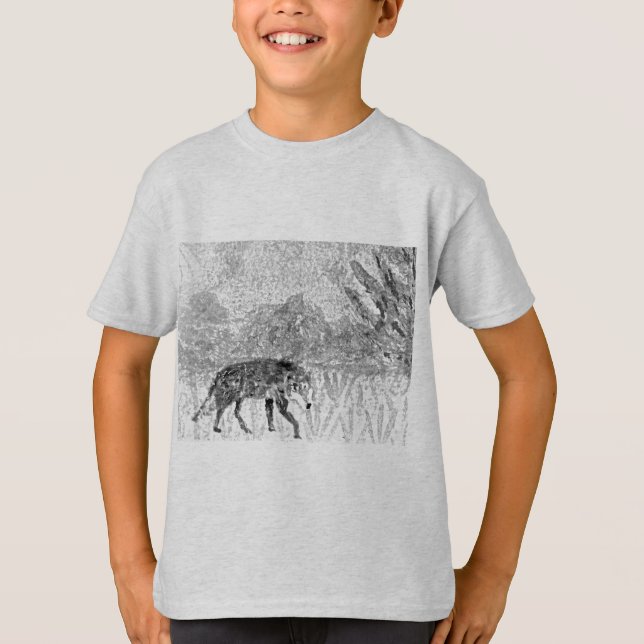 Gray Wolf Wild Animal T-Shirt (Front)