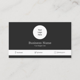Gray Your Logo Modern Social Media Icon Business Card