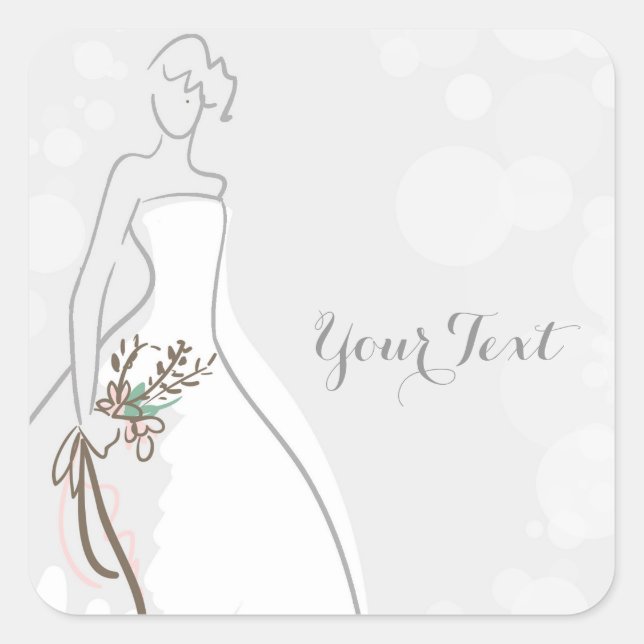 'Graycious' Bride Square Sticker (Front)