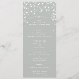 GrayGreen Sparkling Lights Christmas Flat 4 Course Menu