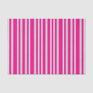 Grayish Grey Green Line Stripes On Pretty In Pink Tissue Paper