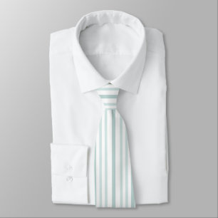 Grayish Grey Green Line Stripes On White Tie