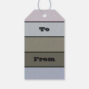 Grays Greens And Black Stripes On Watercolor Paper Gift Tags