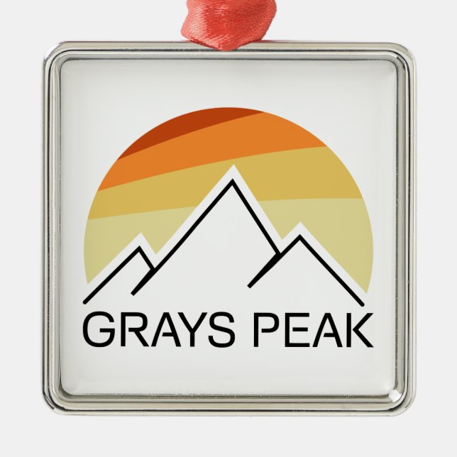 Grays Peak Retro Metal Tree Decoration (Front)