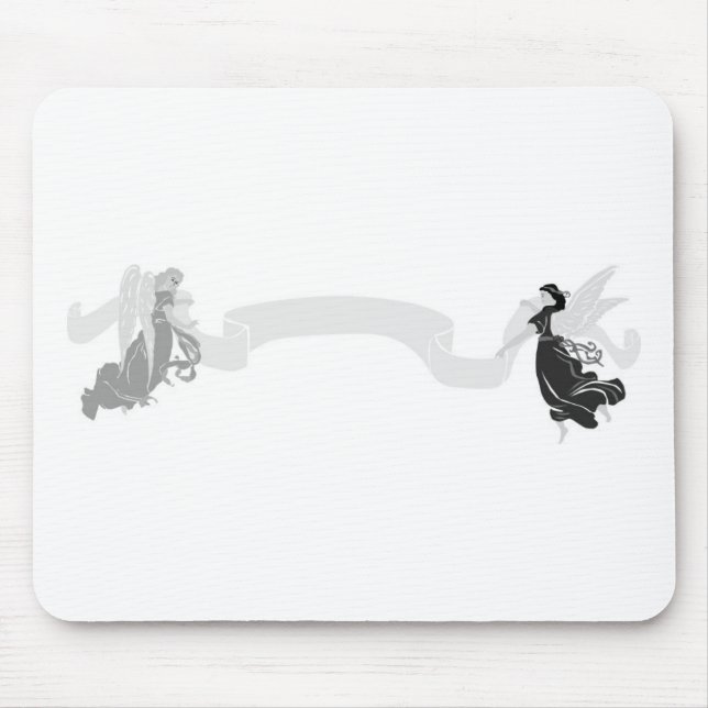 Grayscale Angels Marquee Banner Mouse Pad (Front)