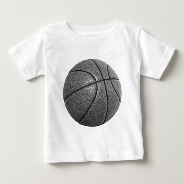 Grayscale Basketball Baby T-Shirt (Front)