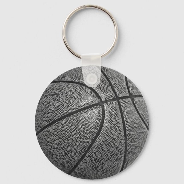 Grayscale Basketball Keychain (Front)