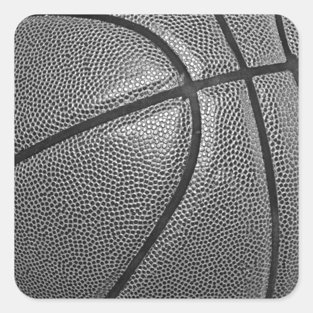 Grayscale Basketball Square Sticker (Front)