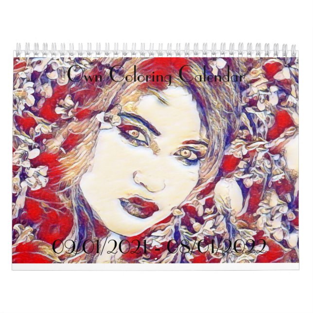 Grayscale Colouring Calendar for Students, Gothic (Cover)