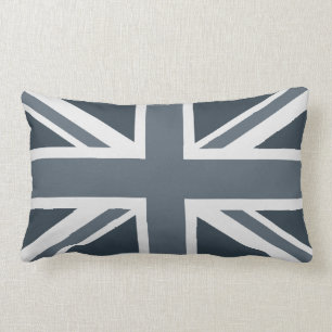 Grayscale England Flag Lumbar Cushion