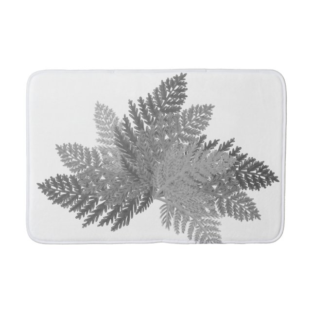 Grayscale Fern Bath Mat (Front)