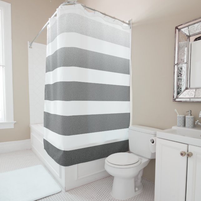 Grayscale gradient shower curtain (In Situ)