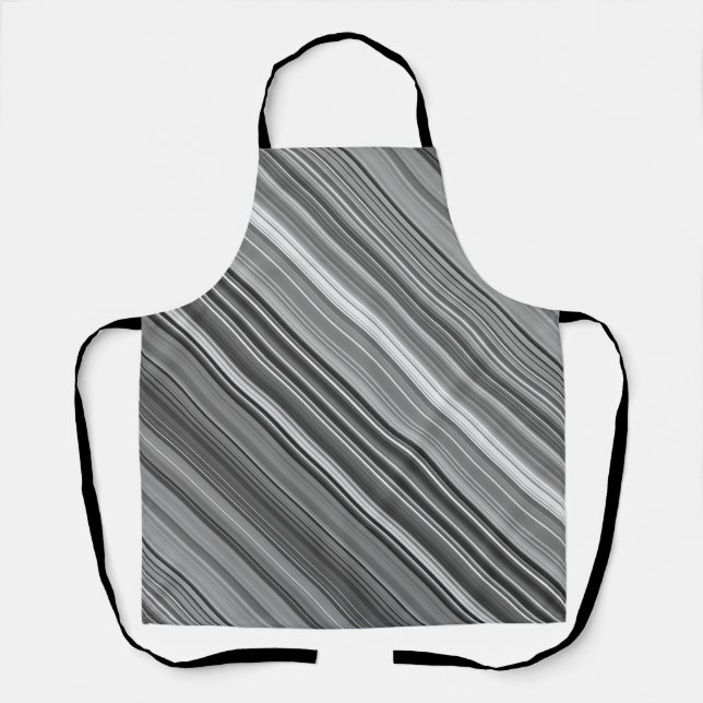 Grayscale Grey Stripe Apron (Front)