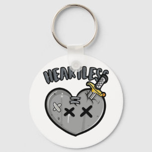 Grayscale Heart & Sword Poster Punk Rock Aesthetic Key Ring