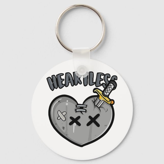 Grayscale Heart & Sword Poster Punk Rock Aesthetic Key Ring (Front)