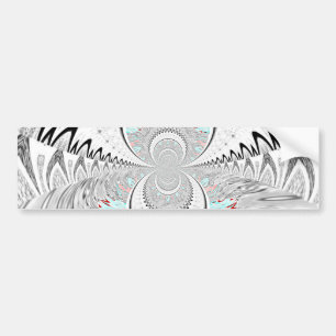 Grayscale Kaleidoscope Art Print Bumper Sticker