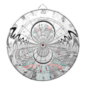 Grayscale Kaleidoscope Art Print Dartboard