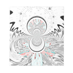 Grayscale Kaleidoscope Art Print Notepad