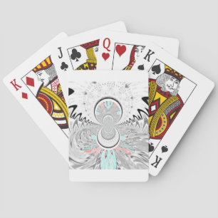 Grayscale Kaleidoscope Art Print Playing Cards
