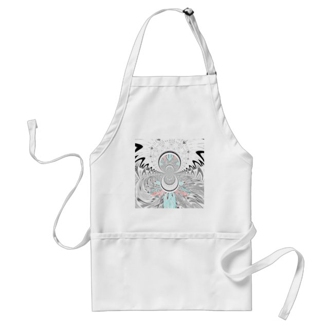 Grayscale Kaleidoscope Art Print Standard Apron (Front)