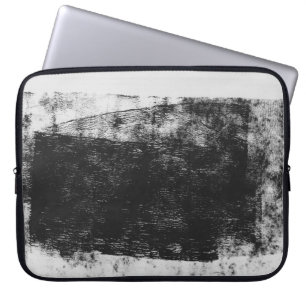 Grayscale photo of body of water laptop sleeve