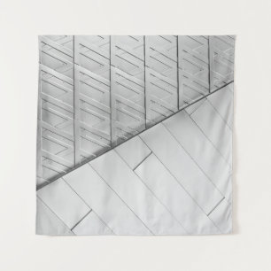 Grayscale photo of flooring tapestry