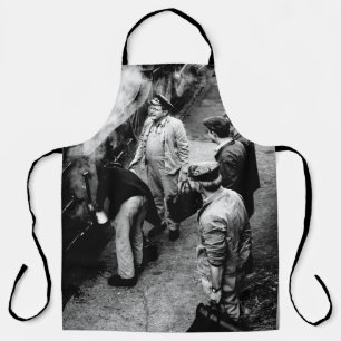 GRAYSCALE PHOTO OF MEN STANDING BESIDE 60163 TRAIN APRON