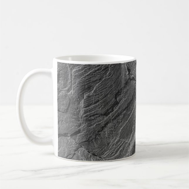 GRAYSCALE PHOTO OF ROCK FORMATION COFFEE MUG (Left)