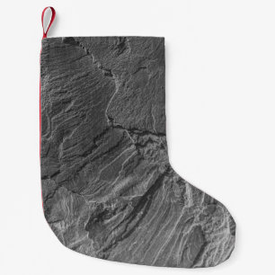GRAYSCALE PHOTO OF ROCK FORMATION SMALL CHRISTMAS STOCKING