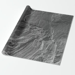 GRAYSCALE PHOTO OF ROCK FORMATION WRAPPING PAPER