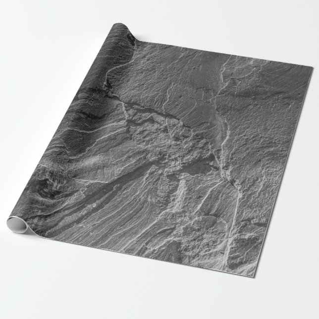 GRAYSCALE PHOTO OF ROCK FORMATION WRAPPING PAPER (Unrolled)