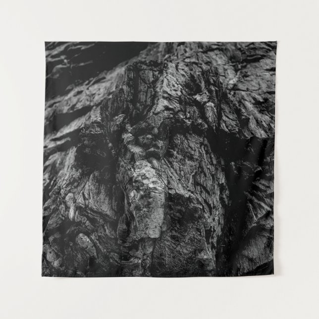Grayscale photo of rock tapestry (Front)