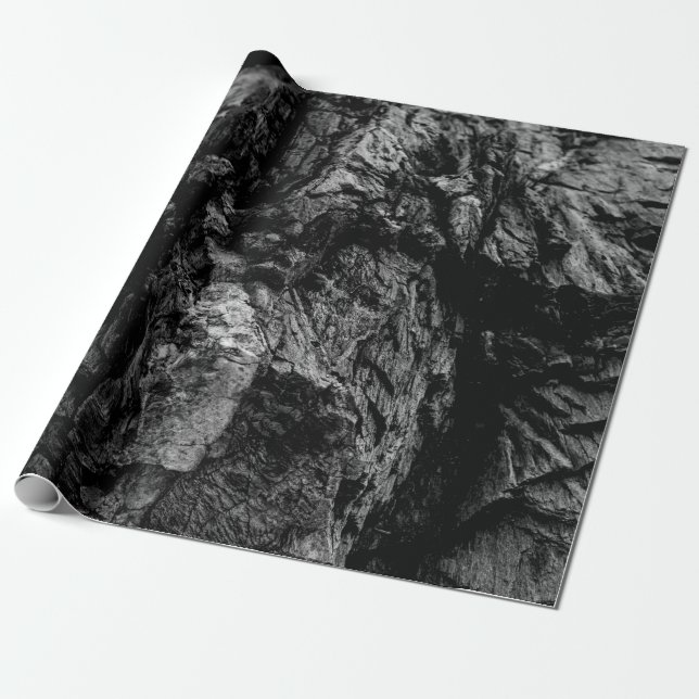 Grayscale photo of rock wrapping paper (Unrolled)