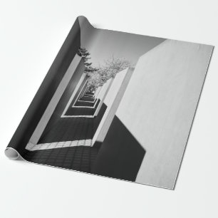 GRAYSCALE PHOTOGRAPHY OF ALLEY WRAPPING PAPER