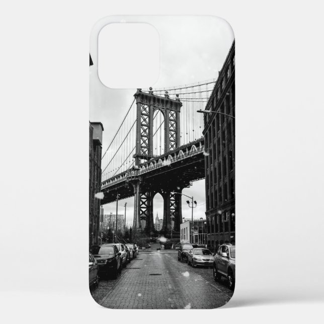 GRAYSCALE PHOTOGRAPHY OF BROOKLYN BRIDGE Case-Mate iPhone CASE (Back)