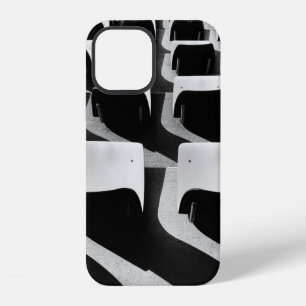 Grayscale photography of chairs with no people iPhone 12 case