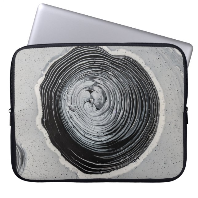 Grayscale photography of mud laptop sleeve (Front)