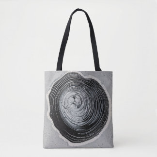 Grayscale photography of mud tote bag