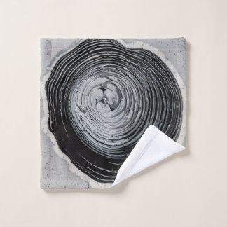 Grayscale photography of mud wash cloth