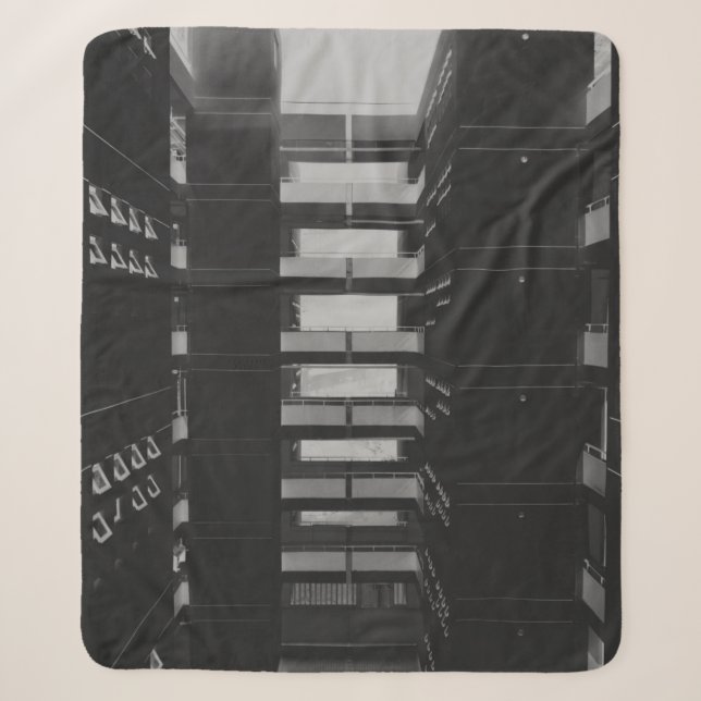 GRAYSCALE PHOTOGRAPHY OF NETWORK CABINETS SHERPA BLANKET (Front)