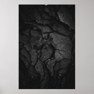 Grayscale photography of rock formation poster