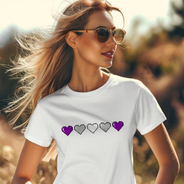 Graysexual Flag Pixel Heart T-Shirt (Creator Uploaded)